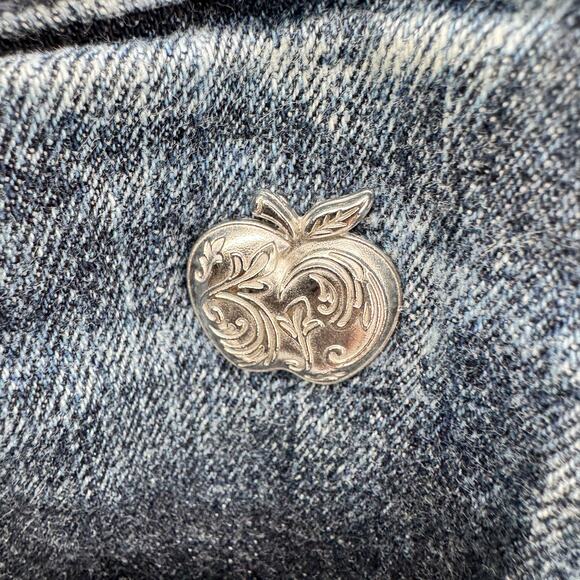 Apple Bottoms Jeans Womens 7 / 8 (30x33 ACTUAL) Acid Wash Rhinestone Denim Y2K - Picture 6 of 12